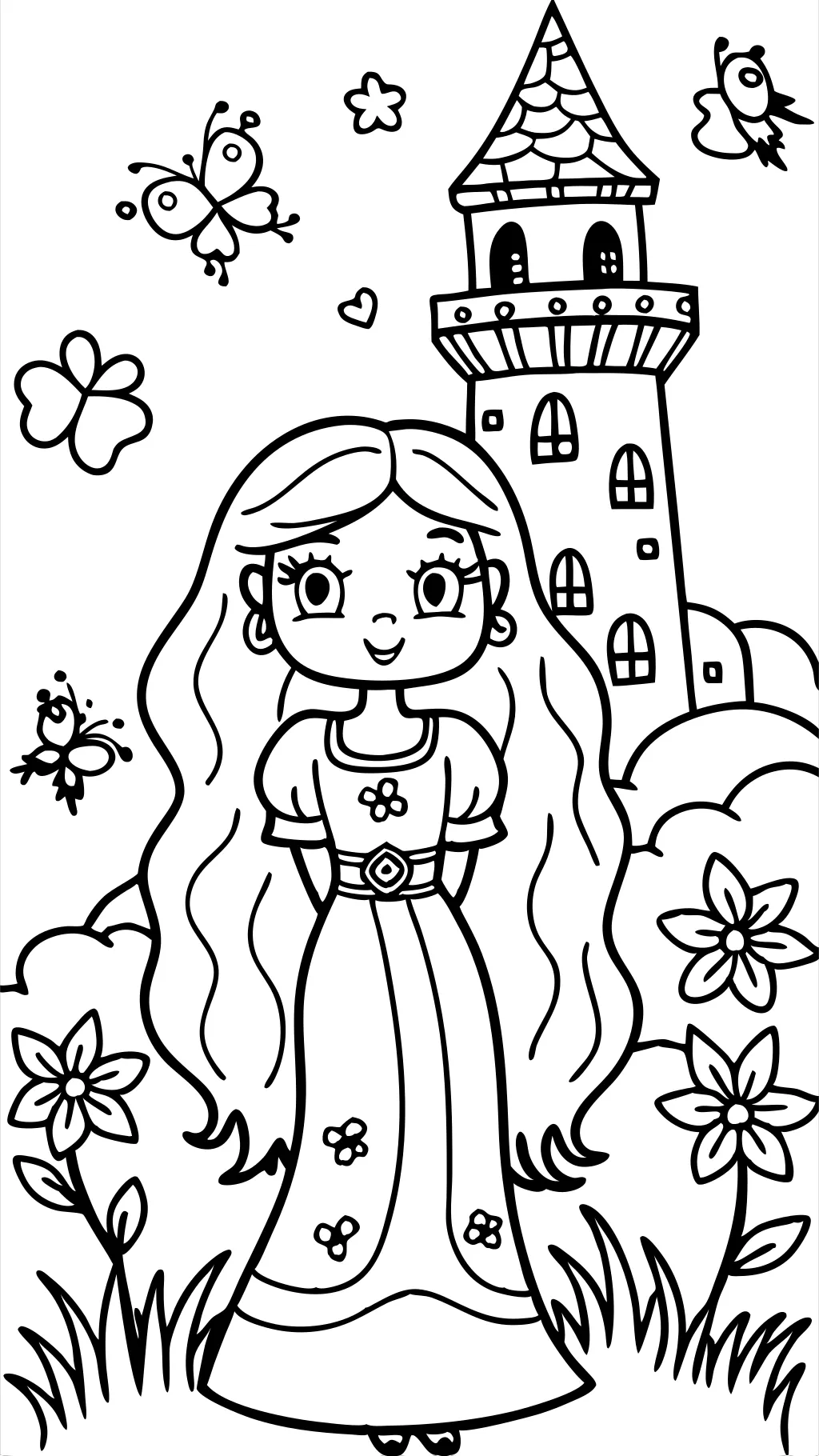 print rapunzel coloring pages